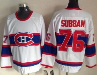 Montreal Canadiens #76 P.K Subban White CCM Throwback Stitched NHL Jersey