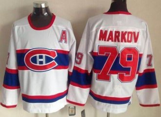 Montreal Canadiens #79 Andrei Markov White CCM Throwback Stitched NHL Jersey