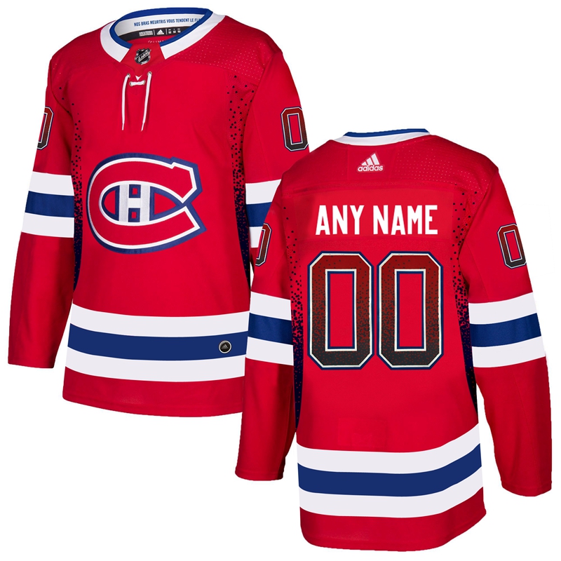 Montreal Canadiens Red Men's Customized Drift Fashion Adidas Jersey Montreal Canadiens Red Men's Customized Drift Fashion Adidas Jersey