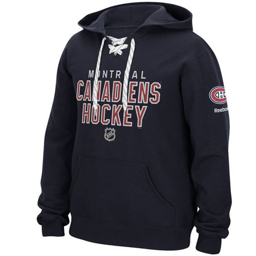 Montreal Canadiens Reebok Stitch Em Up Lace Hoodie Navy Montreal Canadiens Reebok Stitch Em Up Lace Hoodie Navy