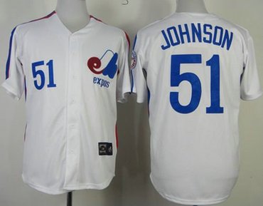 Montreal Expos #51 Randy Johnson White Mitchell And Ness Throwback Baseball Jersey Montreal Expos #51 Randy Johnson White Mitchell And Ness Throwback Baseball Jersey