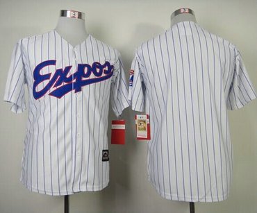 Montreal Expos Blank White(Blue Strip) Mitchell And Ness Throwback Baseball Jersey Montreal Expos Blank White(Blue Strip) Mitchell And Ness Throwback Baseball Jersey