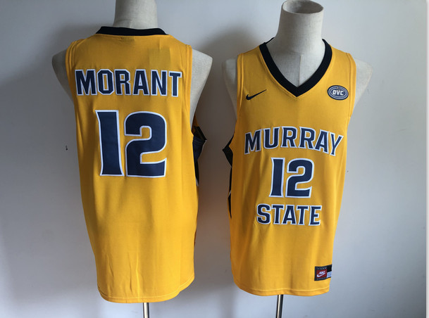 Murray State 12 Ja Morant Yellow Nike College Basketball Jersey Murray State 12 Ja Morant Yellow Nike College Basketball Jersey