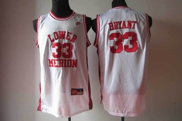 NBA NCAA Lower Merion 33 Kobe Bryant White Jerseys