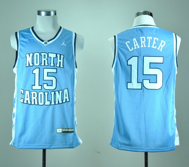 NBA NCAA North Carolina Tar Heels Vince Carter 15 Blue College Basketball Jersey