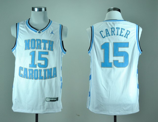 NBA NCAA North Carolina Tar Heels Vince Carter 15 White College Basketball Jersey