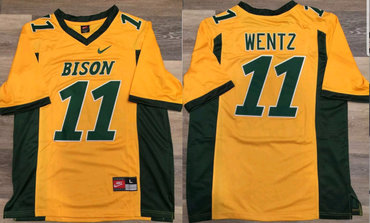 NCAA Bison #11 Carson Wentz Yellow Jersey
