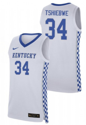 NCAA Kentucky Wildcat TSHIEBWE #34 Basketball White Jersey NCAA Kentucky Wildcat TSHIEBWE #34 Basketball White Jersey