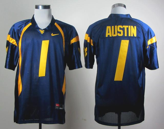NCAA NEW West Virginia Mountaineers Tavon Austin #1 blue WVU jersey NCAA NEW West Virginia Mountaineers Tavon Austin #1 blue WVU jersey