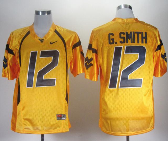 NCAA West Virginia Mountaineers Geno Smith 12 Gold College Football Jerseys NCAA West Virginia Mountaineers Geno Smith 12 Gold College Football Jerseys