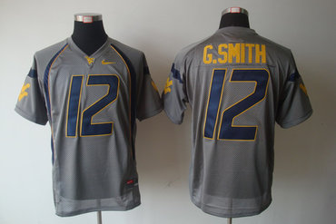 NCAA West Virginia Mountaineers Geno Smith 12 Grey College Football Jersey NCAA West Virginia Mountaineers Geno Smith 12 Grey College Football Jersey