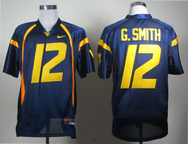 NCAA West Virginia Mountaineers Geno Smith 12 blue College Football Jerseys NCAA West Virginia Mountaineers Geno Smith 12 blue College Football Jerseys