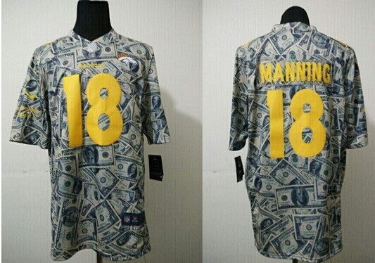 NEW Denver Broncos #18 Peyton Manning Fashion NFL Elite Jersey 