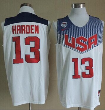 NEW 2014 Team USA #13 James Harden White Stitched NBA Jersey