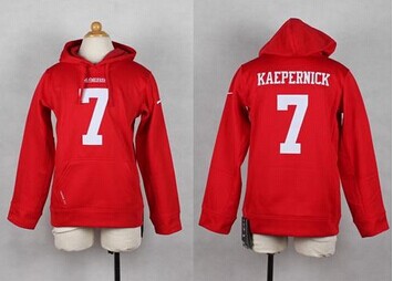 NEW 49ers #7 Colin Kaepernick Red Youth Pullover NFL Hoodie