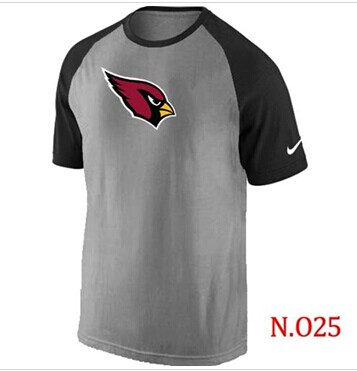 NEW Arizona Cardinals Ash Tri Big Play Raglan NFL T-Shirt Grey Black
