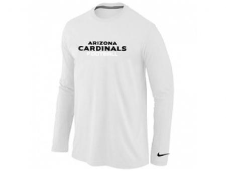 NEW Arizona Cardinals Authentic font Long Sleeve T-Shirt White