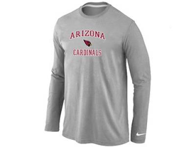 NEW Arizona Cardinals Heart & Soul Long Sleeve T-Shirt Grey NEW Arizona Cardinals Heart & Soul Long Sleeve T-Shirt Grey