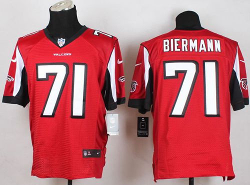 NEW Atlanta Falcons #71 Kroy Biermann Red Team Color Men's Stitched NFL Elite Jersey