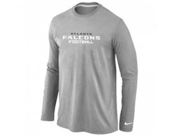 NEW Atlanta Falcons Authentic font Long Sleeve T-Shirt Grey