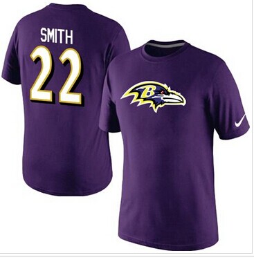 NEW Baltimore Ravens #22 Jimmy Smith Name & Number NFL T-Shirt Purple