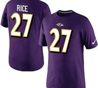 NEW Baltimore Ravens #27 Ed Reed Pride Name & Number T-Shirt Purple
