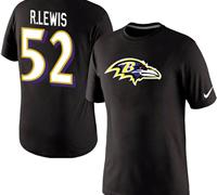 NEW Baltimore Ravens #52 R.LEWIS Name & Number T-Shirt Black