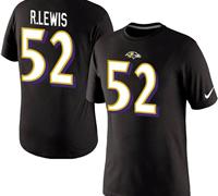 NEW Baltimore Ravens #52 R.LEWIS Pride Name & Number T-Shirt Black