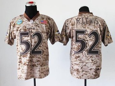NEW Baltimore Ravens #52 Ray Lewis Camo NFL Elite USMC Jersey(USA)