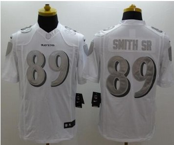 NEW Baltimore Ravens #89 Steve Smith Sr White NFL Limited Platinum Jersey