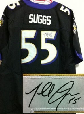NEW Baltimore Ravens 55 Terrell Suggs Black Signed Elite NFL Jerseys NEW Baltimore Ravens 55 Terrell Suggs Black Signed Elite NFL Jerseys