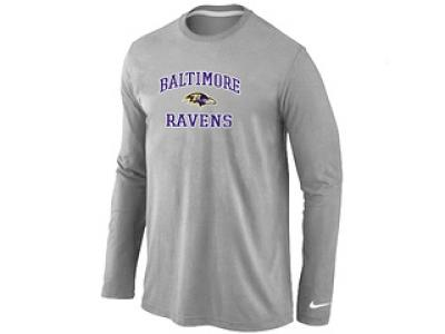 NEW Baltimore Ravens Heart & Soul Long Sleeve T-Shirt Grey