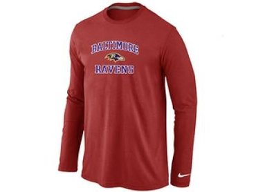 NEW Baltimore Ravens Heart & Soul Long Sleeve T-Shirt RED