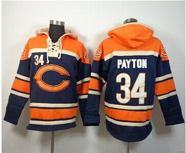 NEW Bears #34 Walter Payton Navy Blue Sawyer Hooded Sweatshirt NFL Hoodie NEW Bears #34 Walter Payton Navy Blue Sawyer Hooded Sweatshirt NFL Hoodie