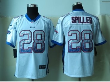 NEW Buffalo Bills #28 Spiller White Jerseys(Drift Fashion Elite)
