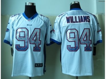 NEW Buffalo Bills #94 Williams White Jerseys(Drift Fashion Elite)