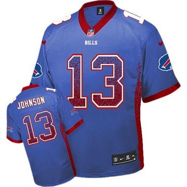 NEW Buffalo Bills 13 Steve Johnson Royal Blue Team Color Stitched NFL Elite Drift Fashion Jersey