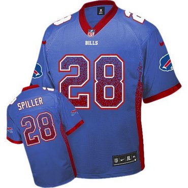 NEW Buffalo Bills 28 C.J. Spiller Royal Blue Team Color Stitched NFL Elite Drift Fashion Jersey