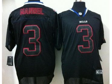 NEW Buffalo Bills 3 EJ Manuel Light Out Black Elite NFL Jerseys