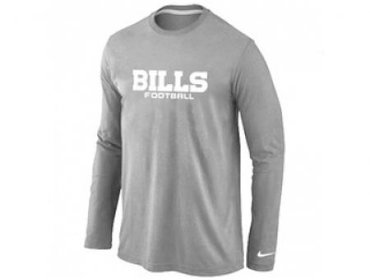 NEW Buffalo Bills Authentic font Long Sleeve T-Shirt Grey NEW Buffalo Bills Authentic font Long Sleeve T-Shirt Grey