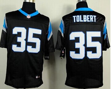 NEW Carolina Panthers #35 Mike Tolbert Black Team Color NFL Elite Jersey