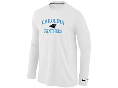 NEW Carolina Panthers Heart & Soul Long Sleeve T-Shirt White NEW Carolina Panthers Heart & Soul Long Sleeve T-Shirt White