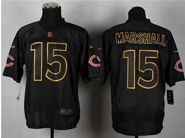 NEW Chicago Bears #15 Brandon Marshall Black Gold No. Fashion NFL Elite Jersey NEW Chicago Bears #15 Brandon Marshall Black Gold No. Fashion NFL Elite Jersey