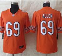 NEW Chicago Bears #69 Jared Allen Orange Alternate NFL Limited Jersey NEW Chicago Bears #69 Jared Allen Orange Alternate NFL Limited Jersey