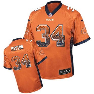 NEW Chicago Bears 34 Walter Payton Orange Alternate Stitched NFL Elite Drift Fashion Jersey NEW Chicago Bears 34 Walter Payton Orange Alternate Stitched NFL Elite Drift Fashion Jersey