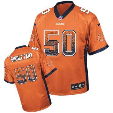 NEW Chicago Bears 50 Mike Singletary Orange Alternate Stitched NFL Elite Drift Fashion Jersey NEW Chicago Bears 50 Mike Singletary Orange Alternate Stitched NFL Elite Drift Fashion Jersey