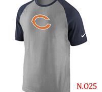 NEW Chicago Bears Ash Tri Big Play Raglan NFL T-Shirt Grey Navy Blue NEW Chicago Bears Ash Tri Big Play Raglan NFL T-Shirt Grey Navy Blue