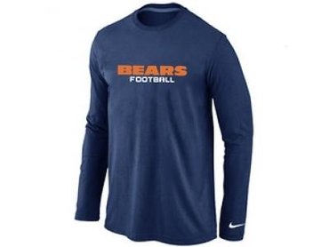 NEW Chicago Bears Authentic font Long Sleeve T-Shirt D.Blue NEW Chicago Bears Authentic font Long Sleeve T-Shirt D.Blue