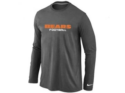 NEW Chicago Bears Authentic font Long Sleeve T-Shirt D.Grey NEW Chicago Bears Authentic font Long Sleeve T-Shirt D.Grey