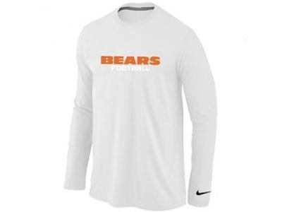 NEW Chicago Bears Authentic font Long Sleeve T-Shirt White NEW Chicago Bears Authentic font Long Sleeve T-Shirt White